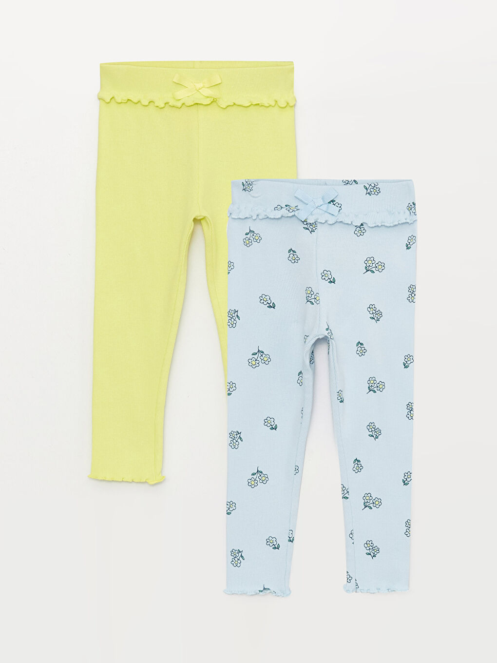 Elasticated Waist Baby Girls' Leggings 2 Pack