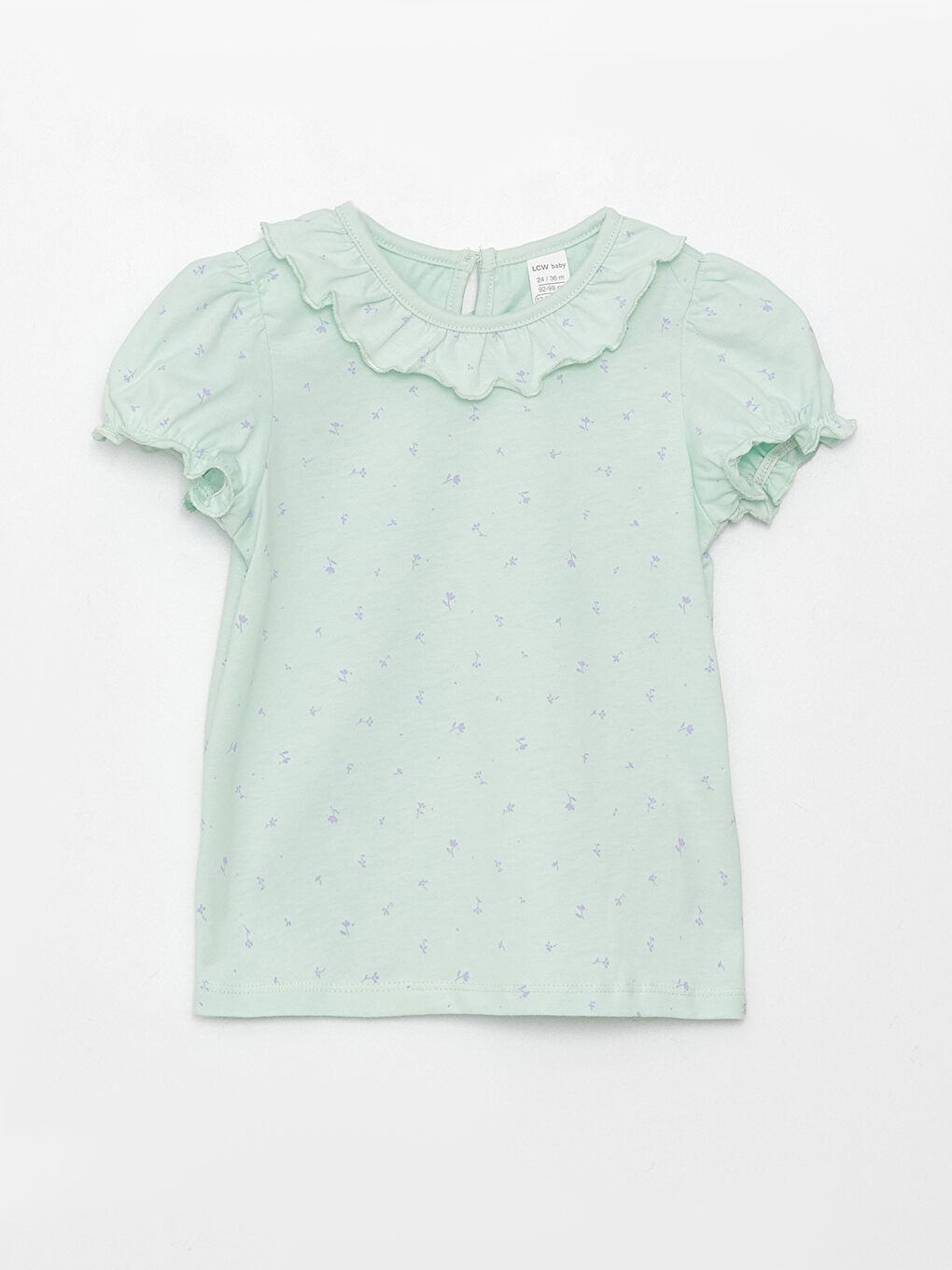 تيشيرت بياقة دائرية وكم قصير للبنات الرضع - مجموعة من 2-1