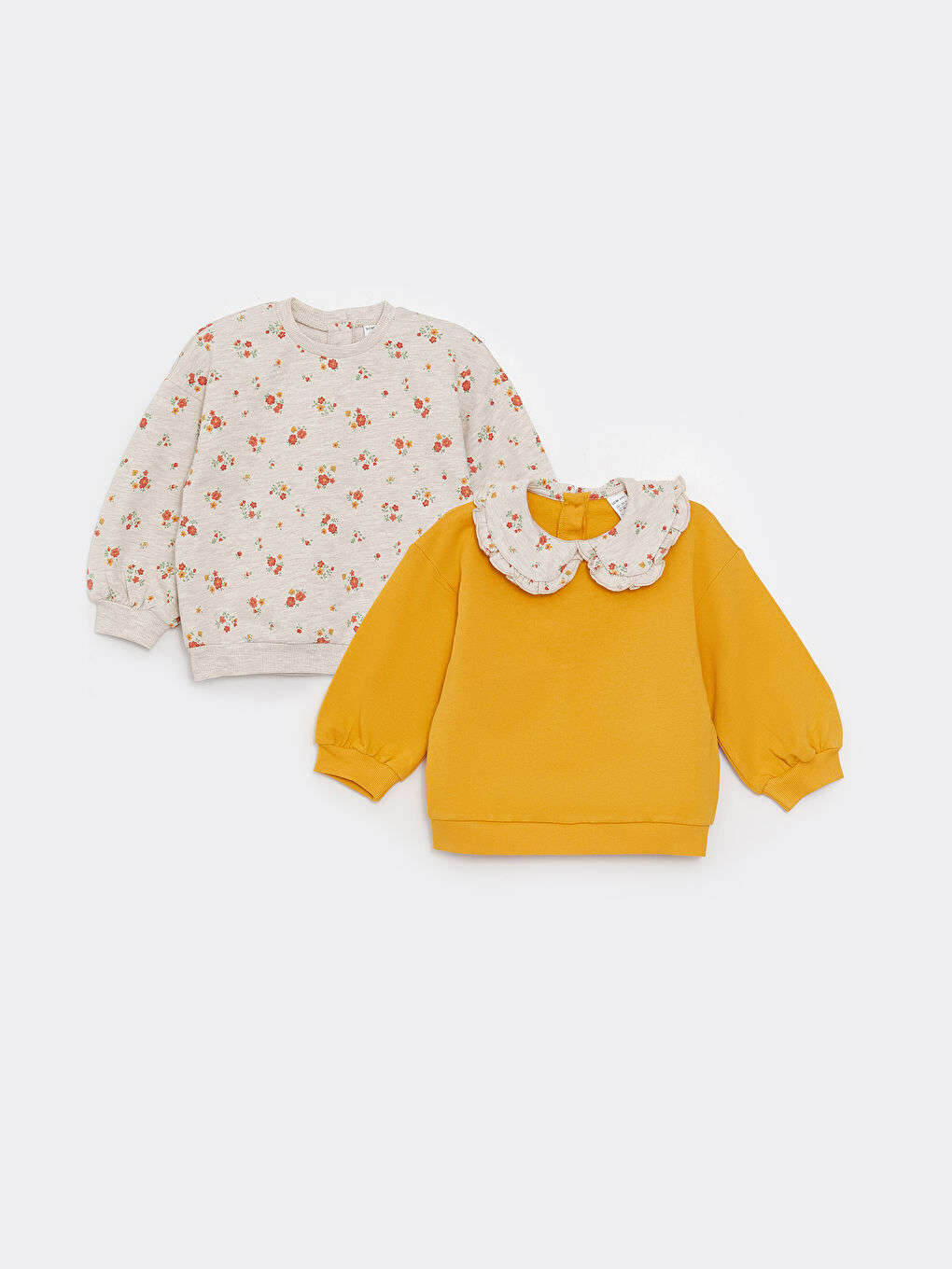 LCW baby Bebe Yaka Uzun Kollu Desenli Kız Bebek Sweatshirt -S3AH17Z1-GBW