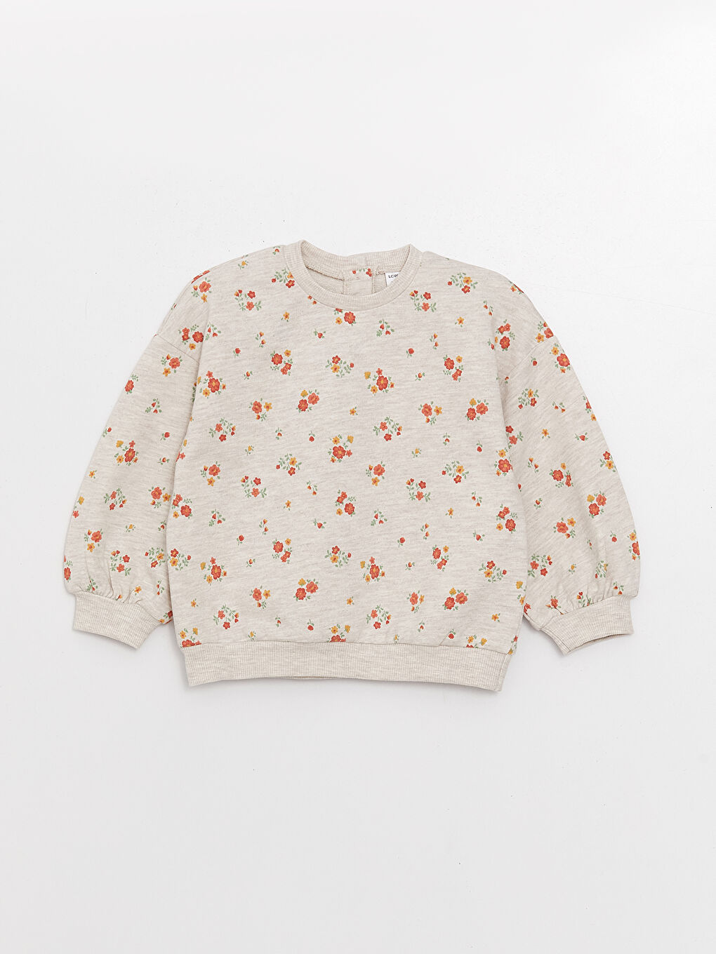 LCW baby Bebe Yaka Uzun Kollu Desenli Kız Bebek Sweatshirt -S3AH17Z1-GBW