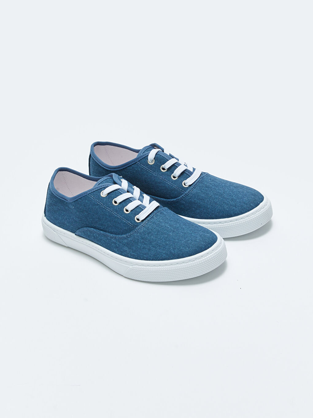 Lacivert Bağcıklı Keten Erkek Spor Ayakkabı