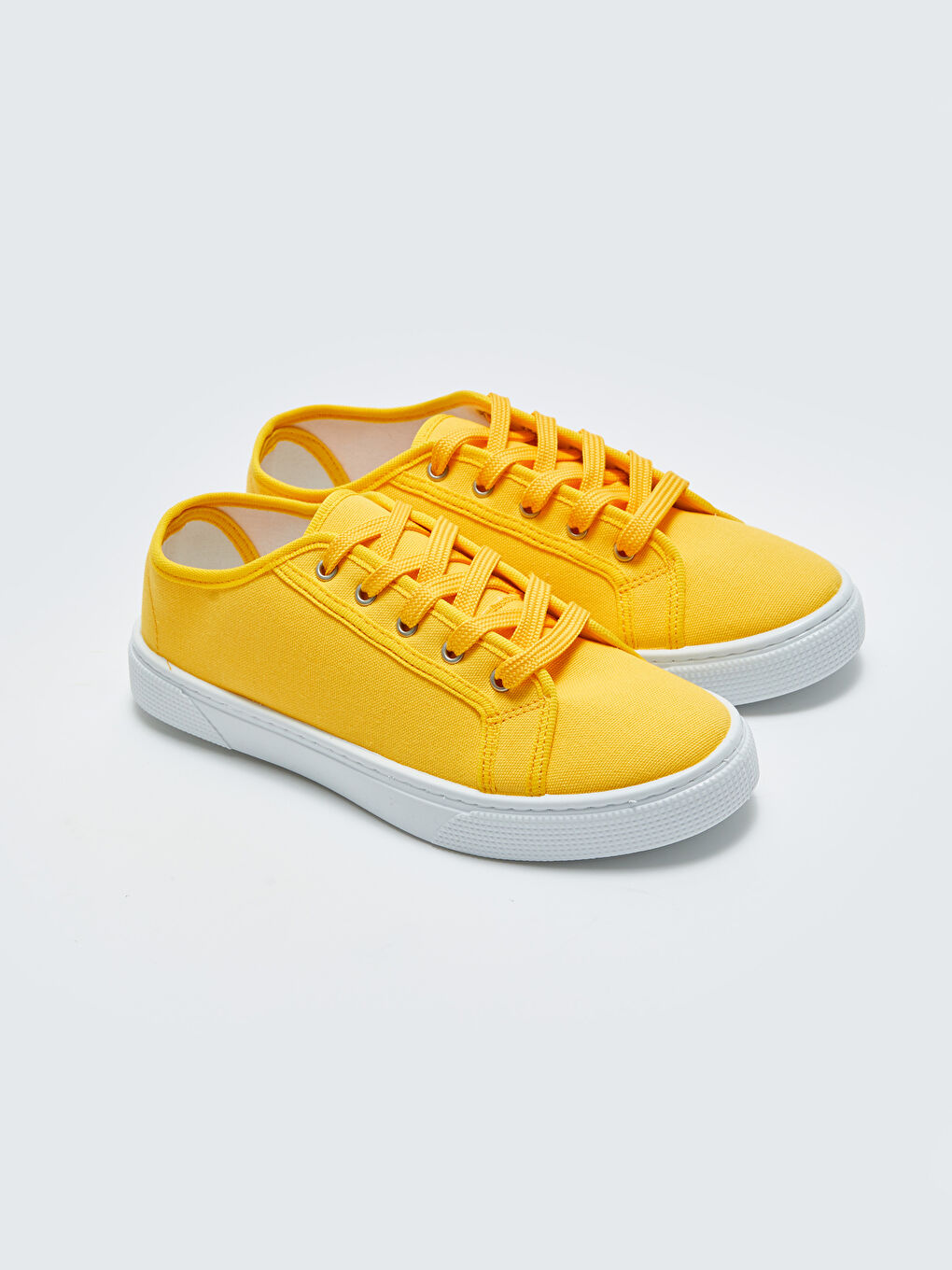Sarı Bağcıklı Keten Kadın Spor Ayakkabı