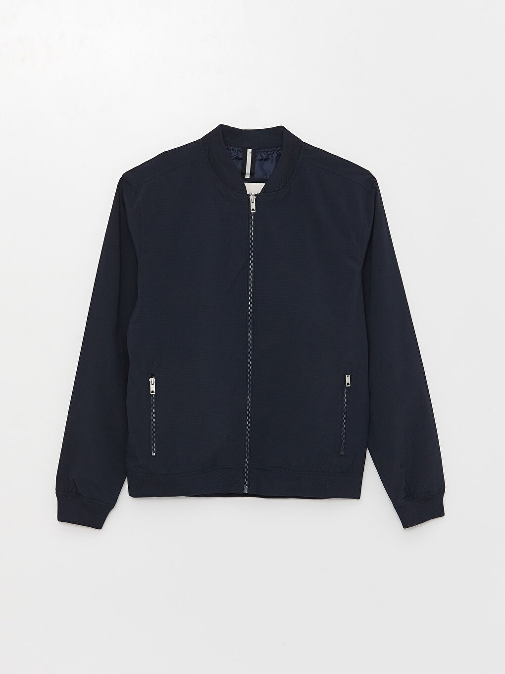 Lacivert Slim Fit Kolej Yaka Bomber Erkek Mont-7