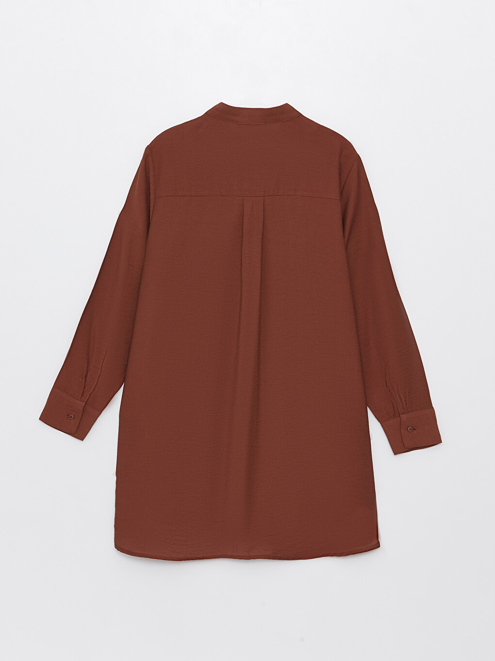 Funnel Neck Plain Long Sleeve Women's Tunic-6
