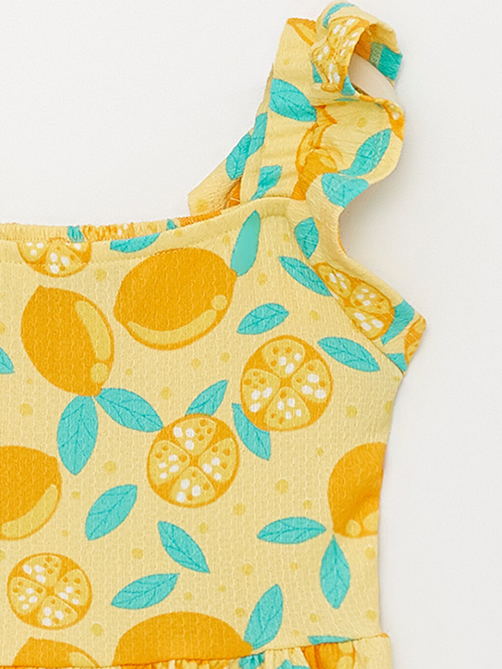 Square Collar Patterned Girls' Dress-2