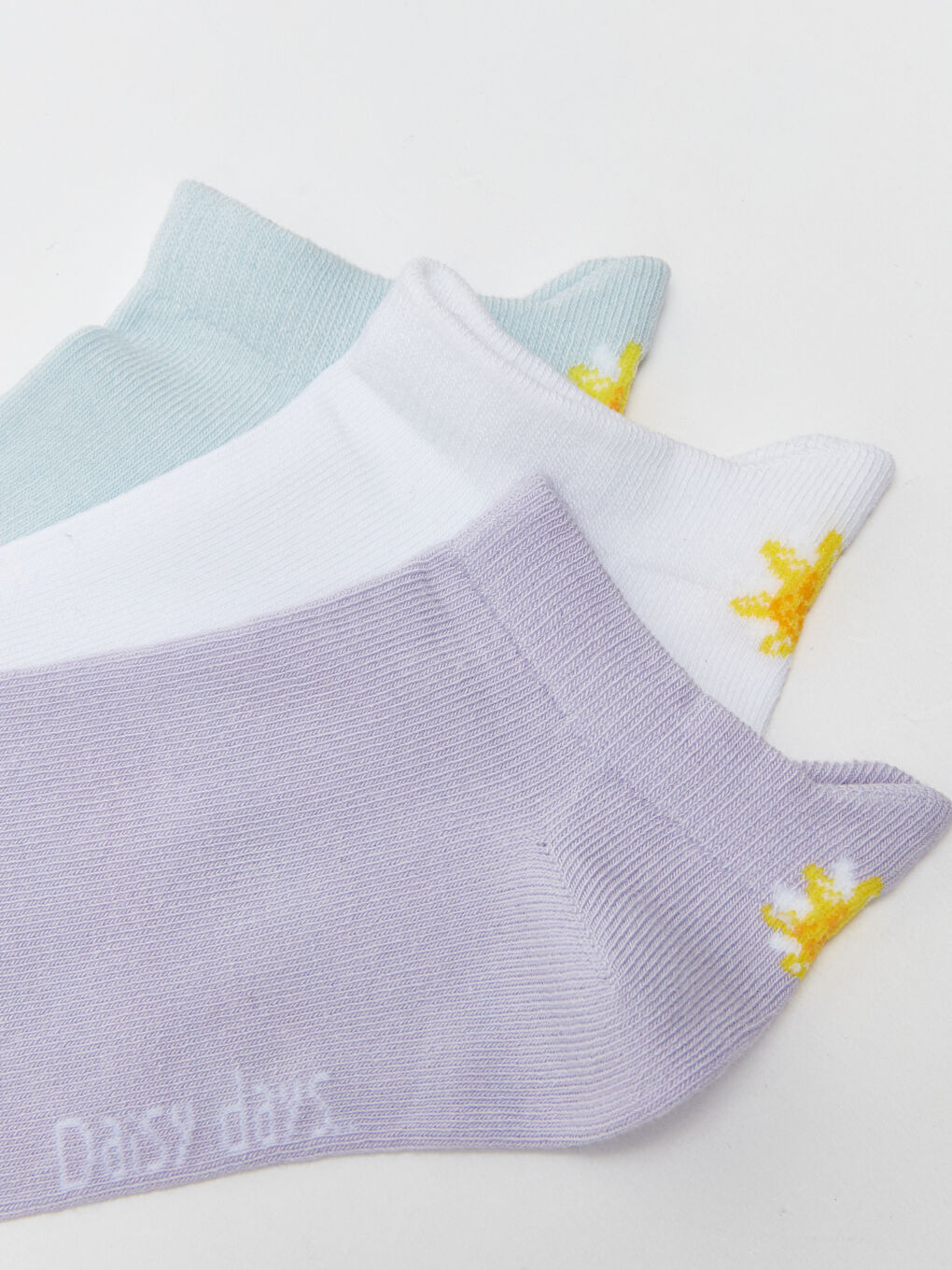 Lila Baskılı Kadın Patik Çorap 3'lü-2