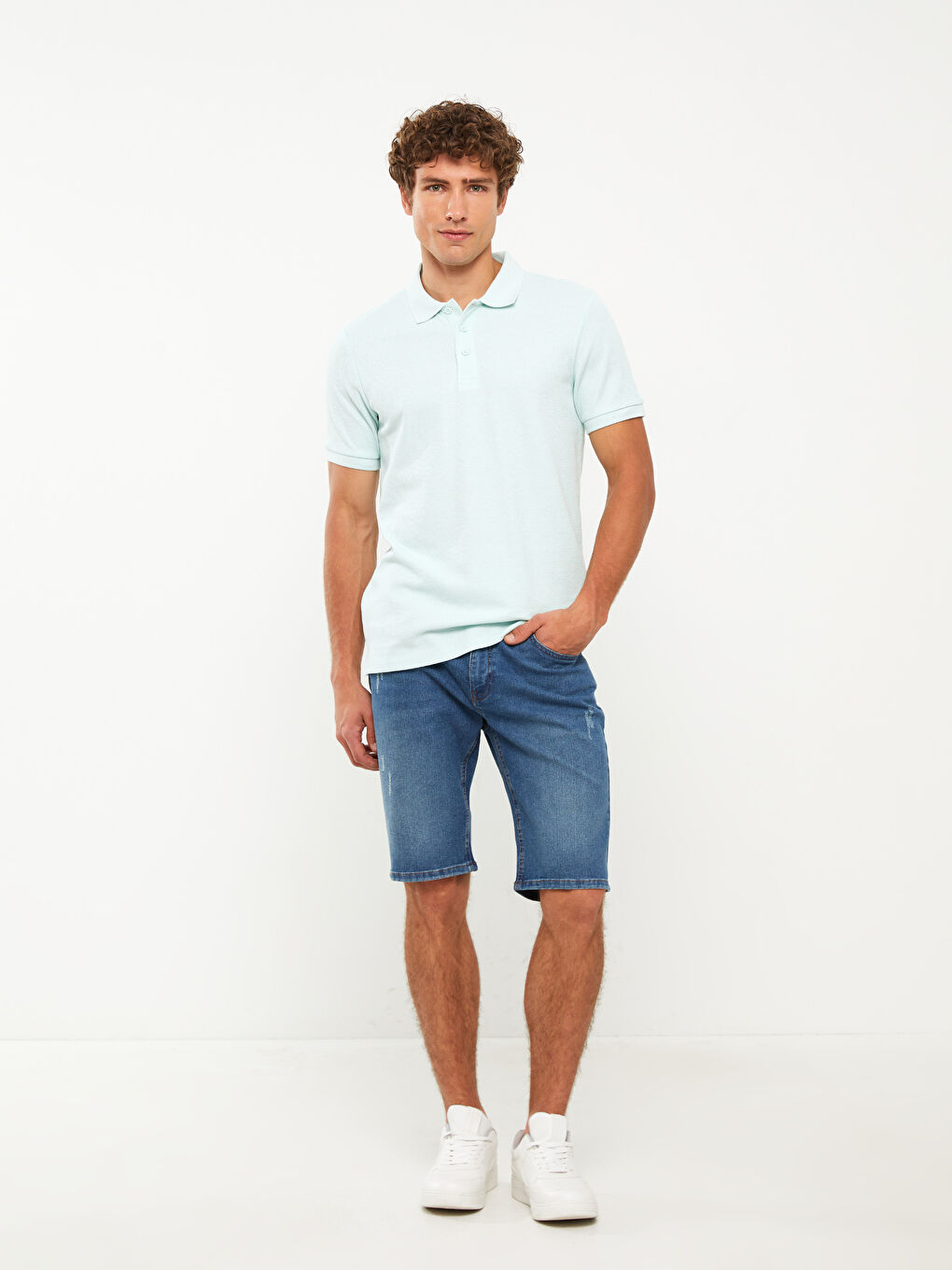 Polo Neck Short Sleeve Men's T-Shirt-2