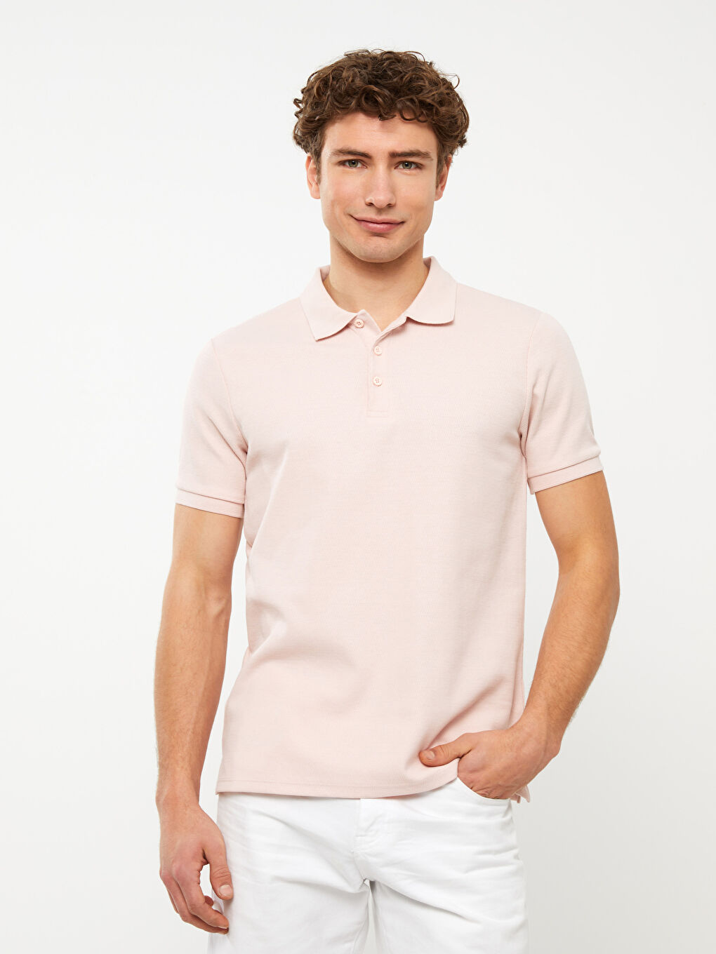 Polo Neck Short Sleeve Men's T-Shirt-1