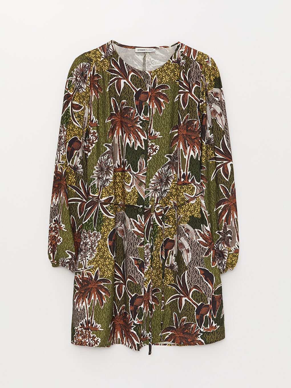 Women's Crew Neck Patterned Tunic-4