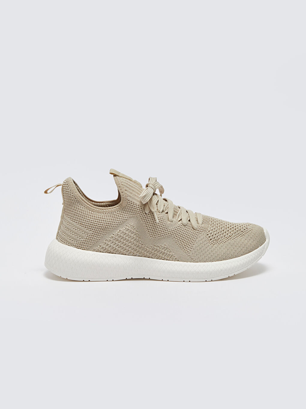 Bej Bağcıklı Çorap Model Erkek Spor Ayakkabı-1