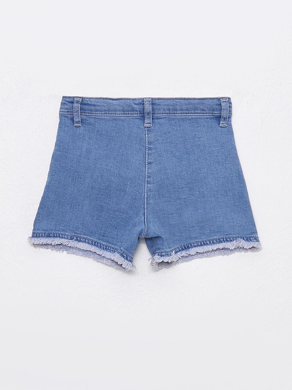 Embroidery Detailed Baby Girl Jean Shorts-1