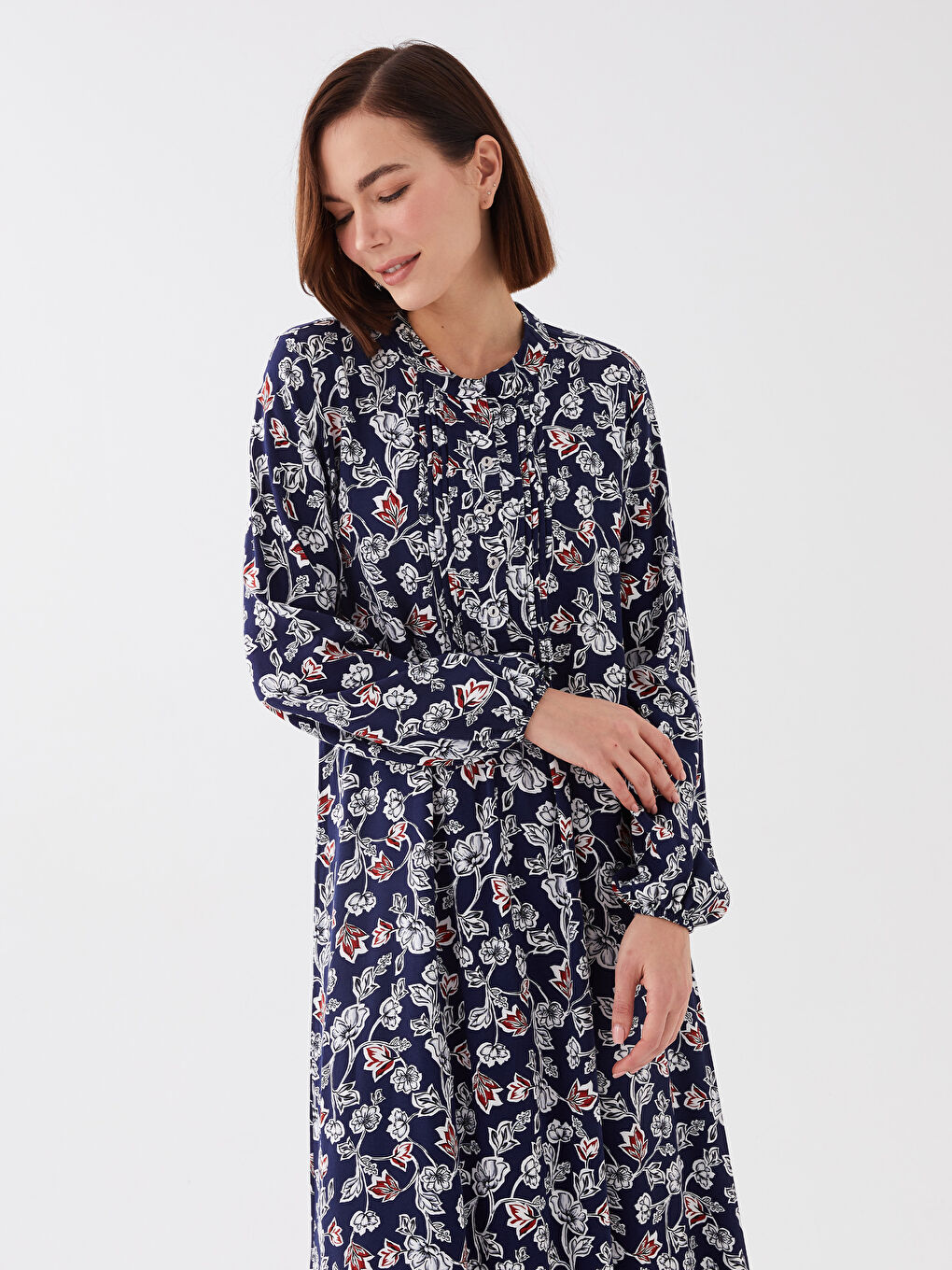 Patterned Long Sleeve Women Dress -S3AI79Z8-F9C
