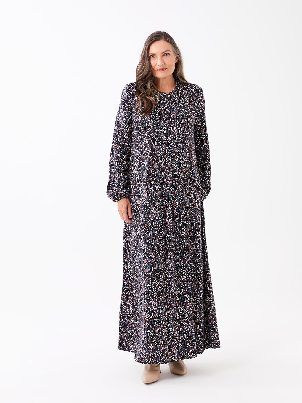 Patterned Long Sleeve Women Dress -S3AI79Z8-LQJ