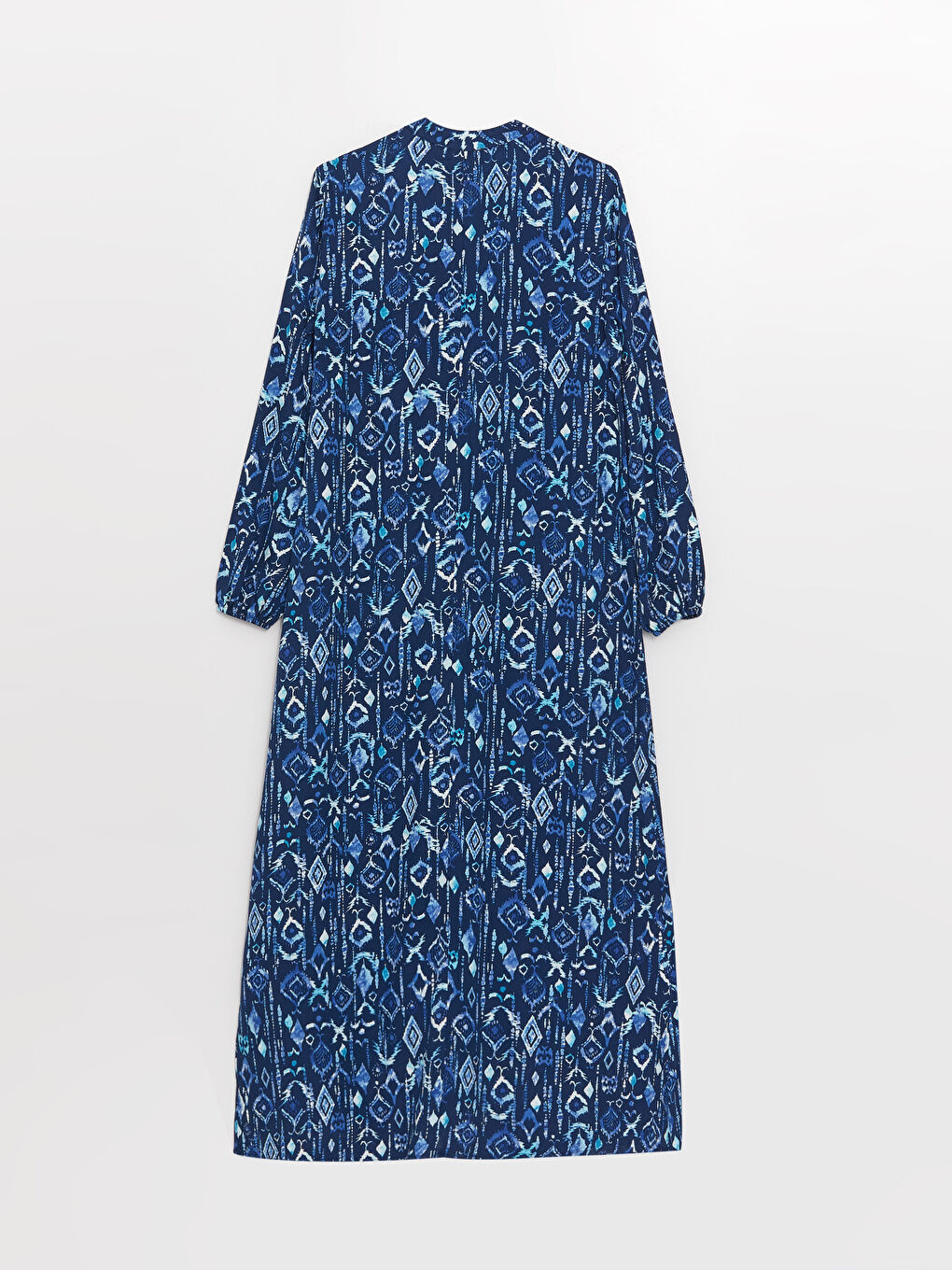 Robe à Col Mao à Motifs à Manches Longues pour Femmes-5