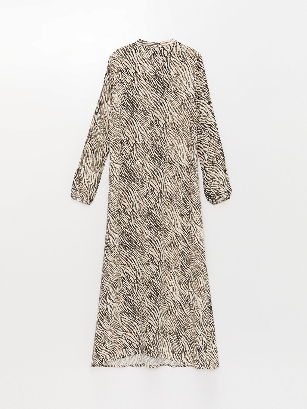 Grandad Collar Patterned Long Sleeve Women's Dress -S3AI79Z8-LQY