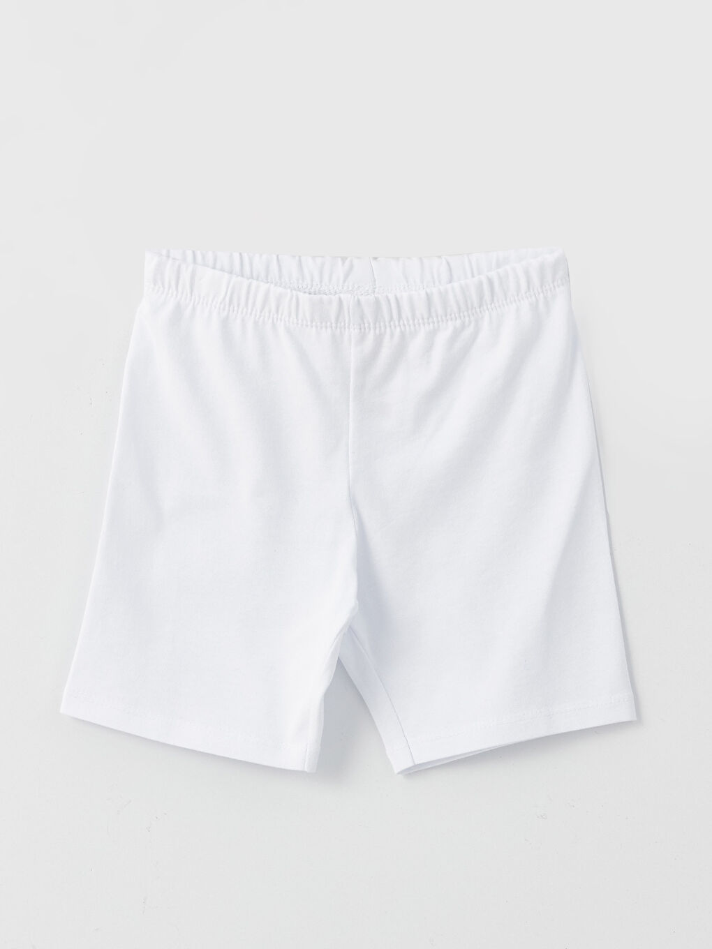 Beyaz Beli Lastikli Basic Kız Çocuk Tayt