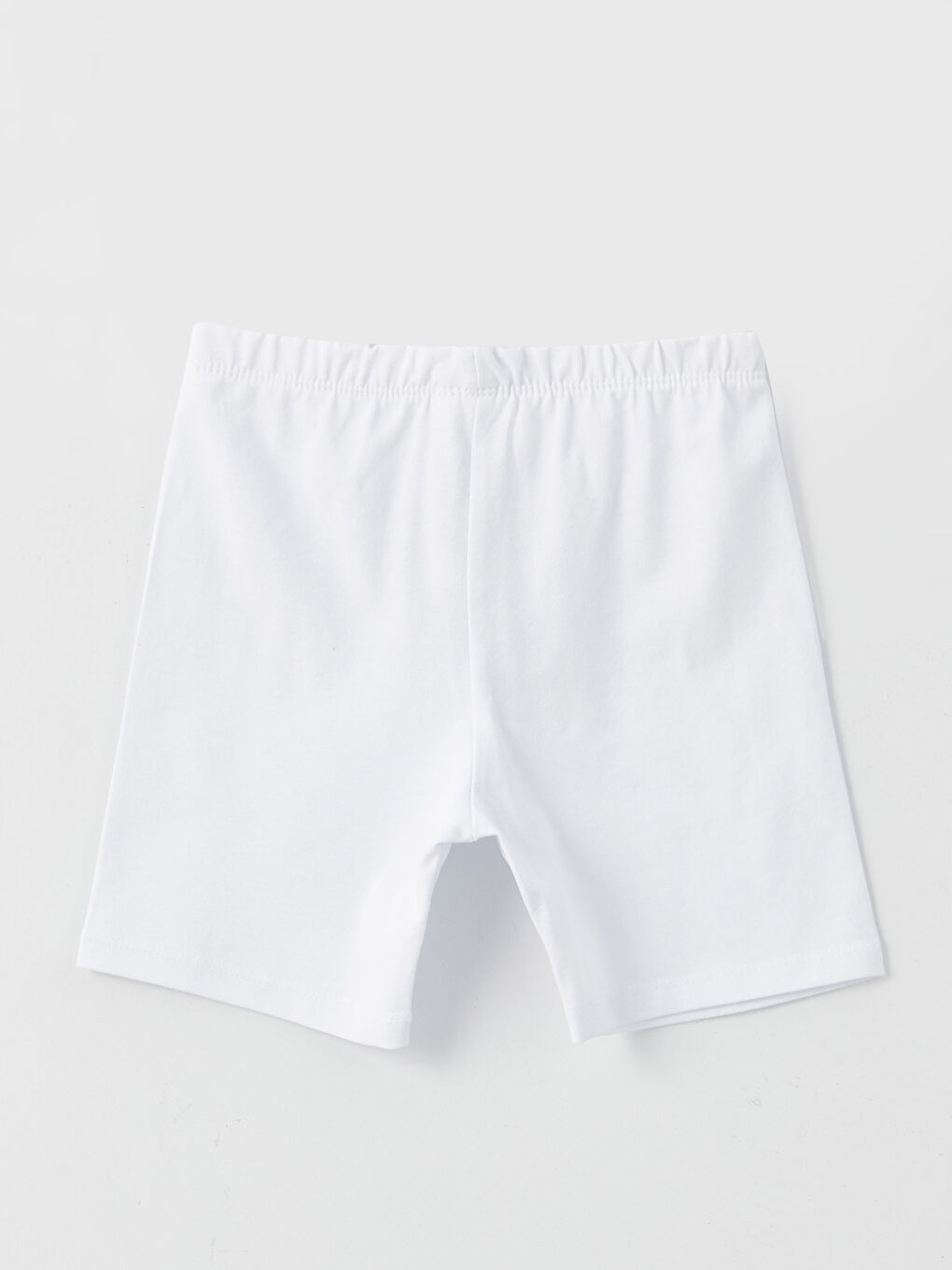 Beyaz Beli Lastikli Basic Kız Çocuk Tayt-1