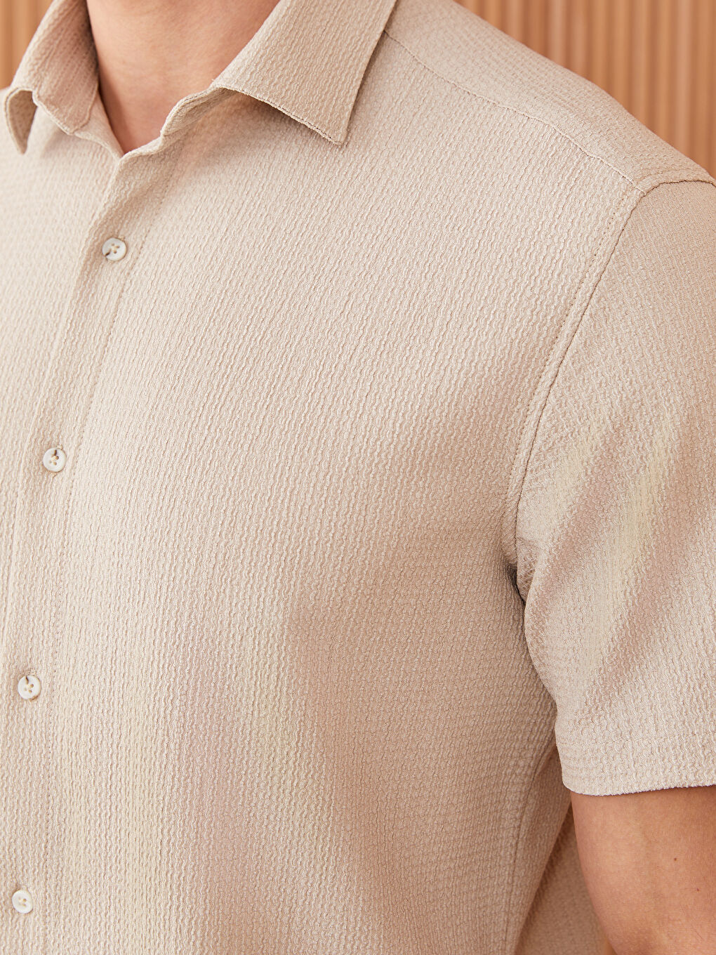 LCW Vision Regular Fit Short Sleeve Men's Shirt -S3AJ22Z8-FHL
