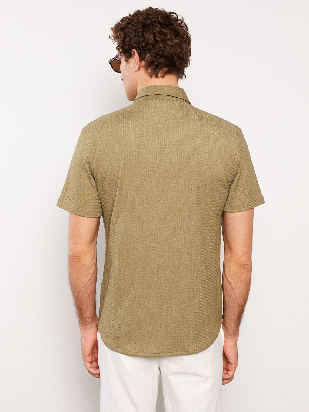 Haki Regular Fit Kısa Kollu Erkek Gömlek-4