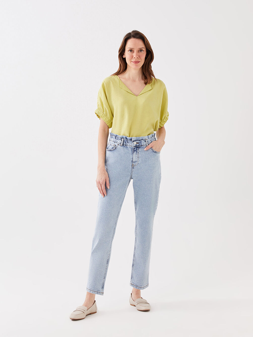LCWAIKIKI Classic Hoch Taillierte Paperbag Damen Jeans -S3AJ38Z8-311