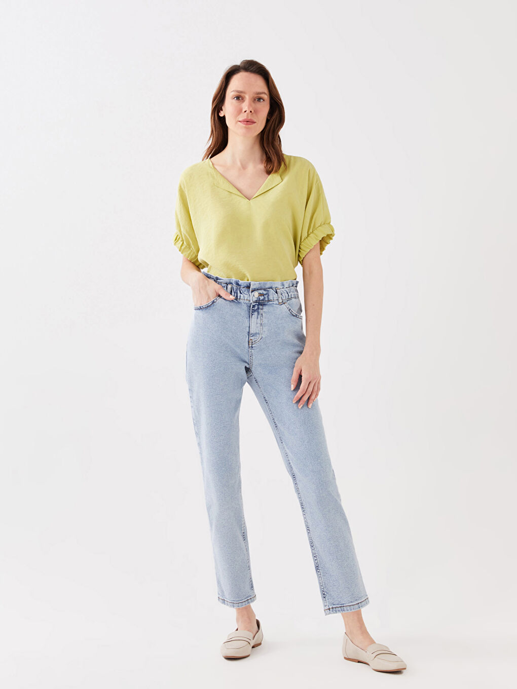 LCWAIKIKI Classic Hoch Taillierte Paperbag Damen Jeans -S3AJ38Z8-311