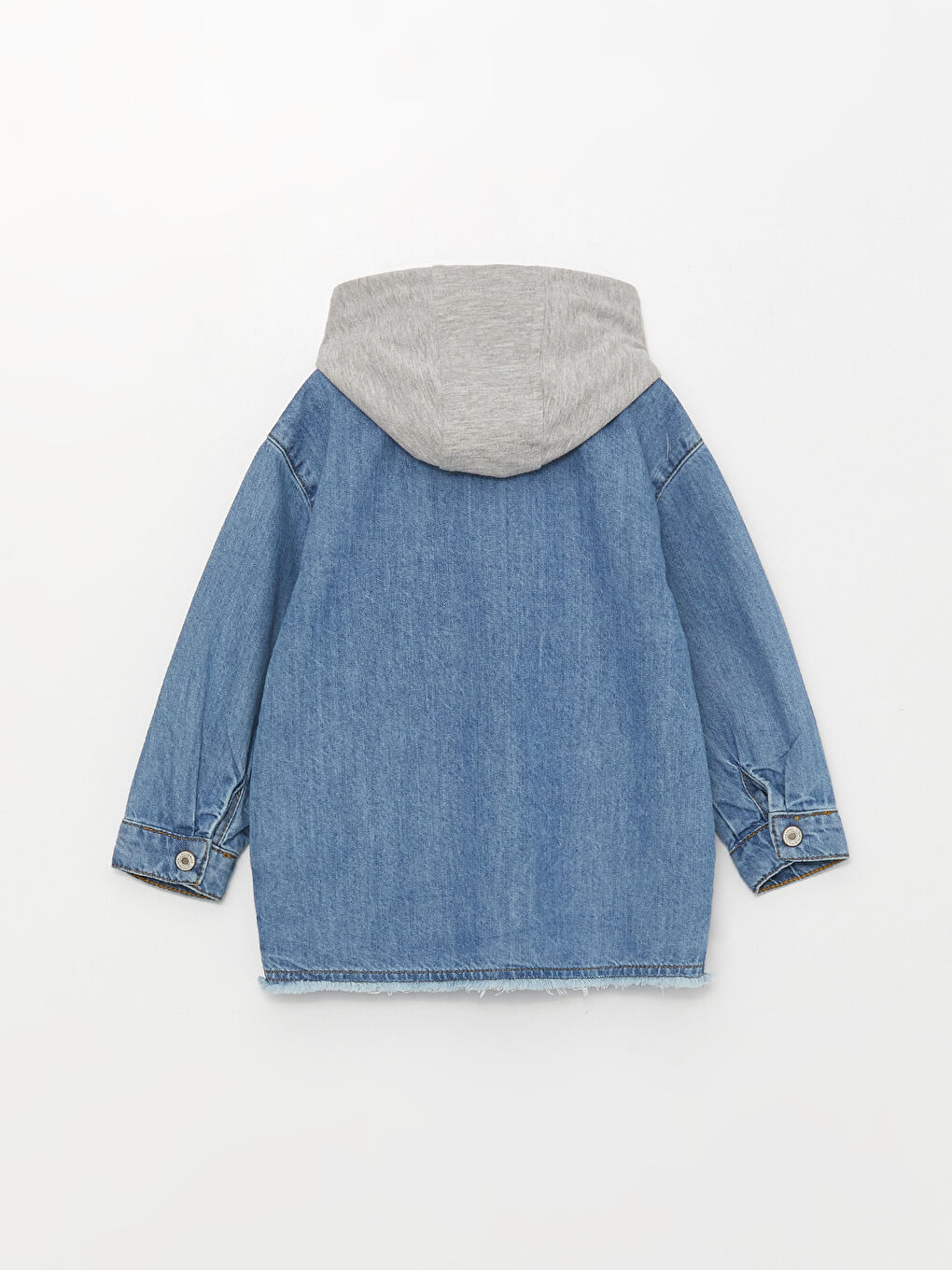 Hooded Long Sleeve Baby Boy Jean Shirt-3
