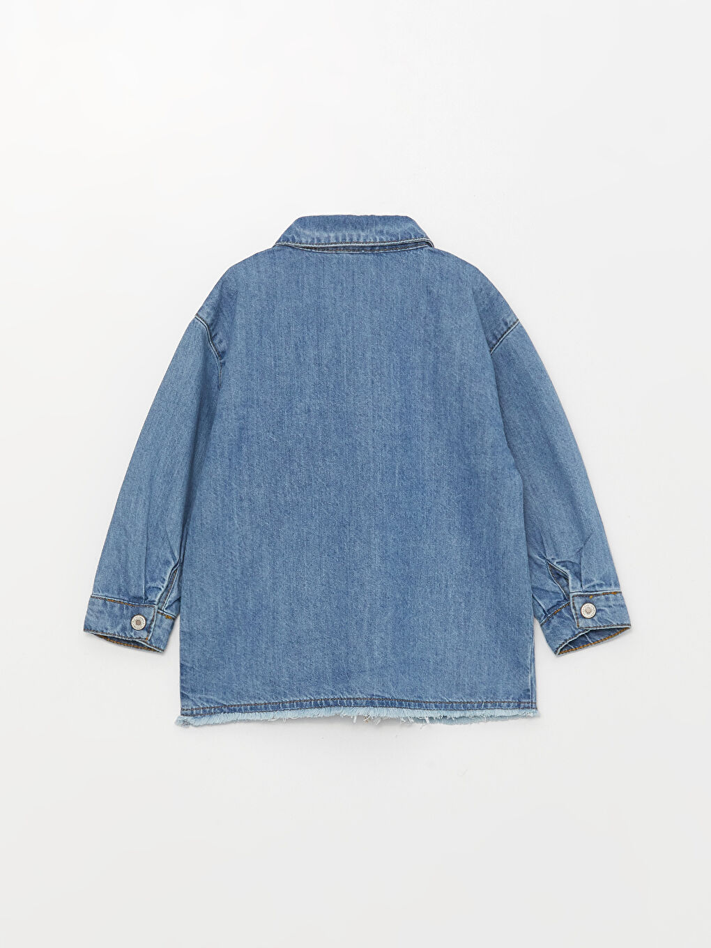 Hooded Long Sleeve Baby Boy Jean Shirt-4