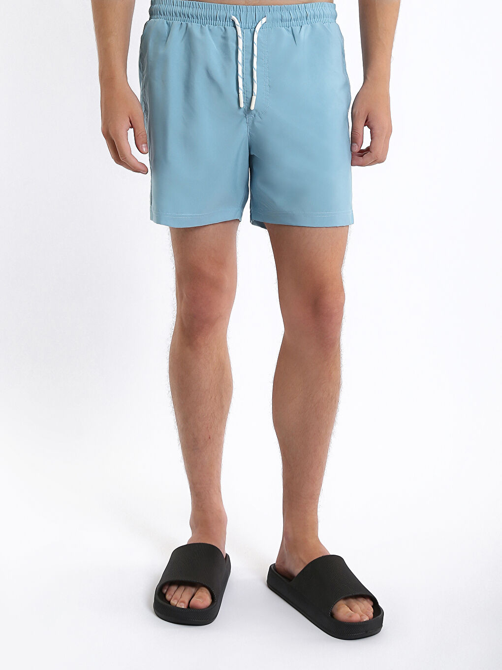Mavi Kısa Boy Basic Erkek Deniz Şortu-2