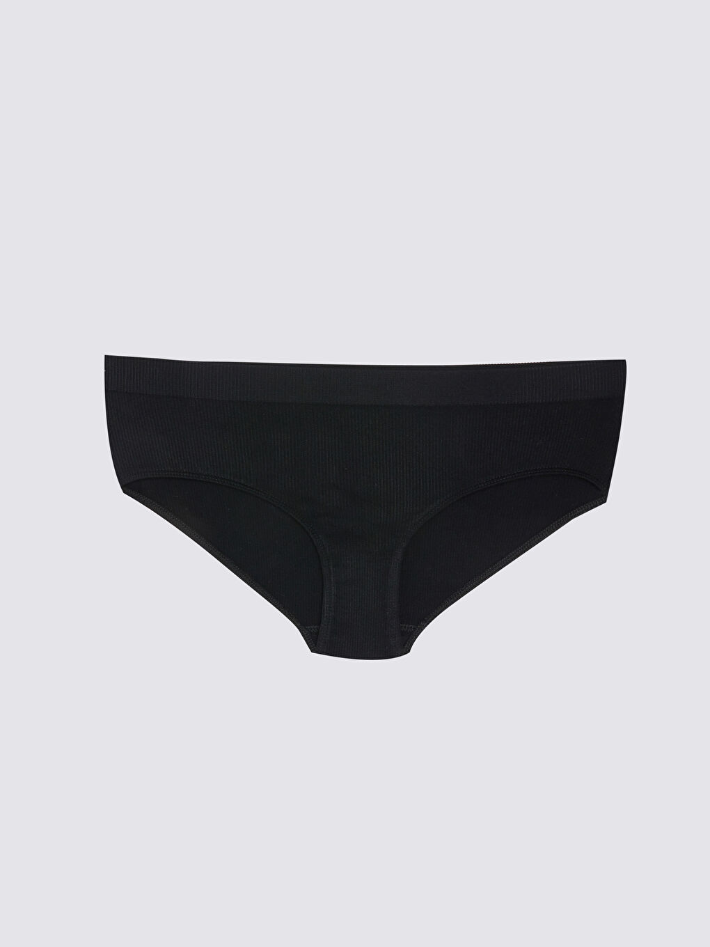 Siyah Düz Dikişsiz Hipster Külot