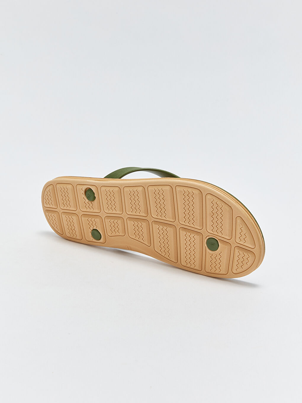 Bej Renk Bloklu Erkek Parmak Arası Plaj Terliği-5