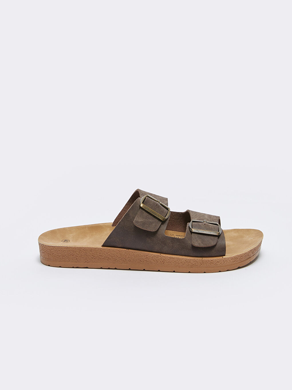 Kahverengi Çift Bantlı Erkek Terlik-1