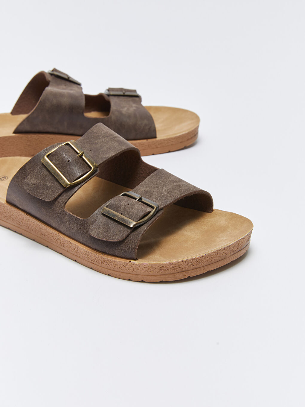 Kahverengi Çift Bantlı Erkek Terlik-2