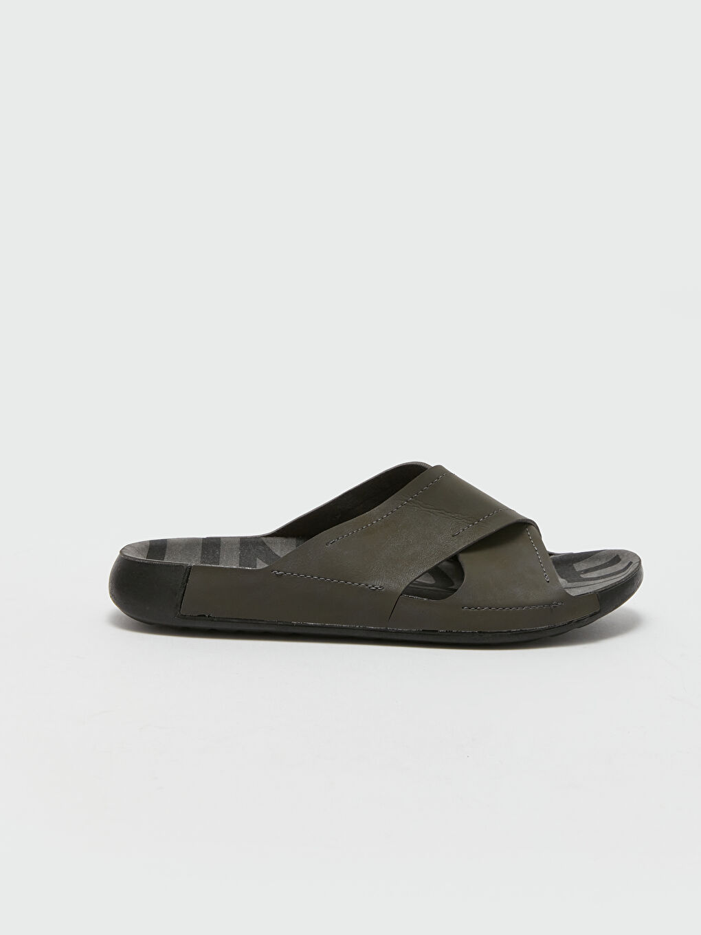 Gri Çapraz Bantlı Erkek Terlik-1