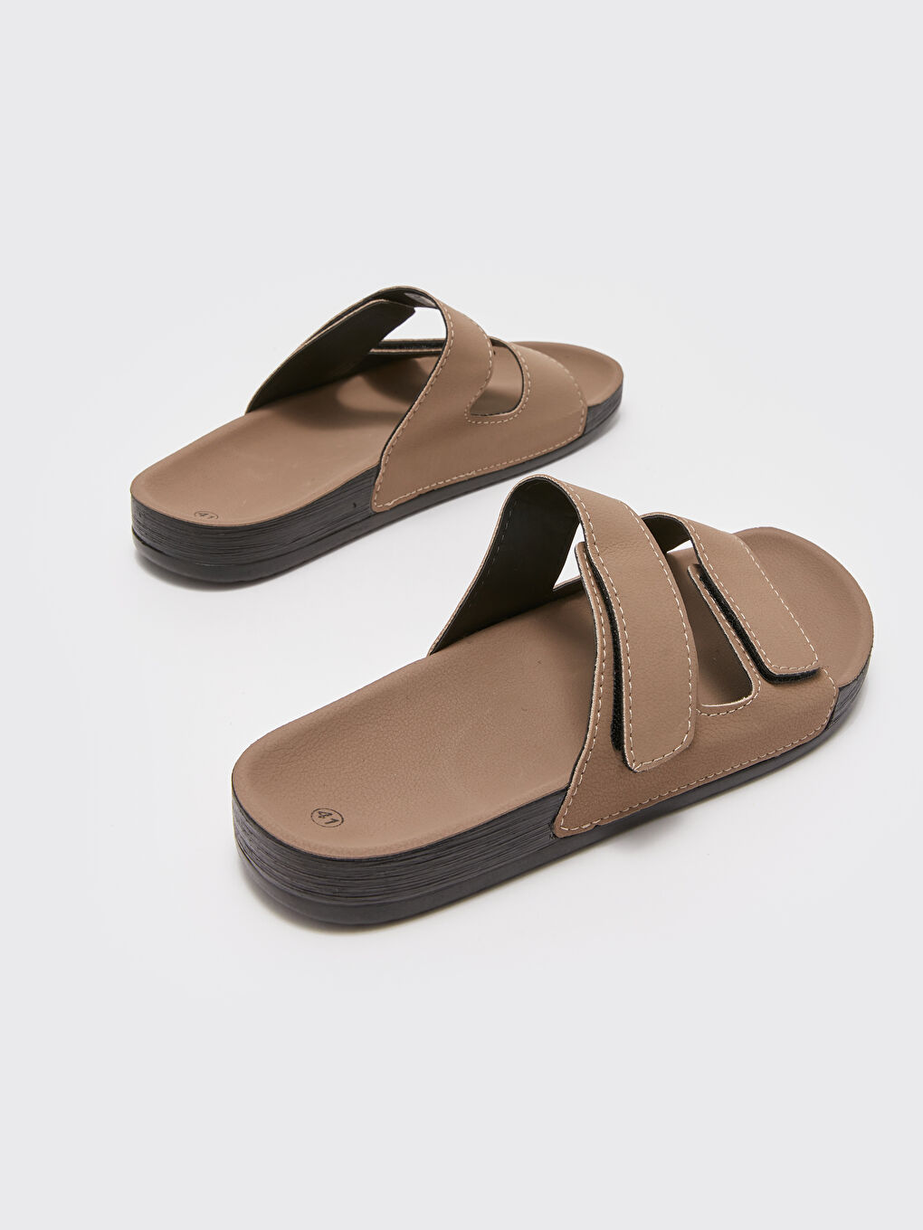 LCW STEPS Faux Leather Velcro Men's Slippers -S3AJ79Z8-CR8