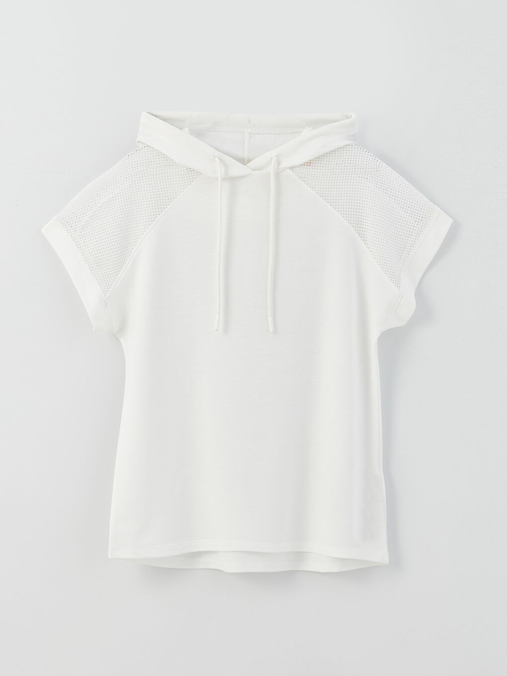 Әйелдерге арналған капюшонды кең қысқа жең спорттық футболка-5