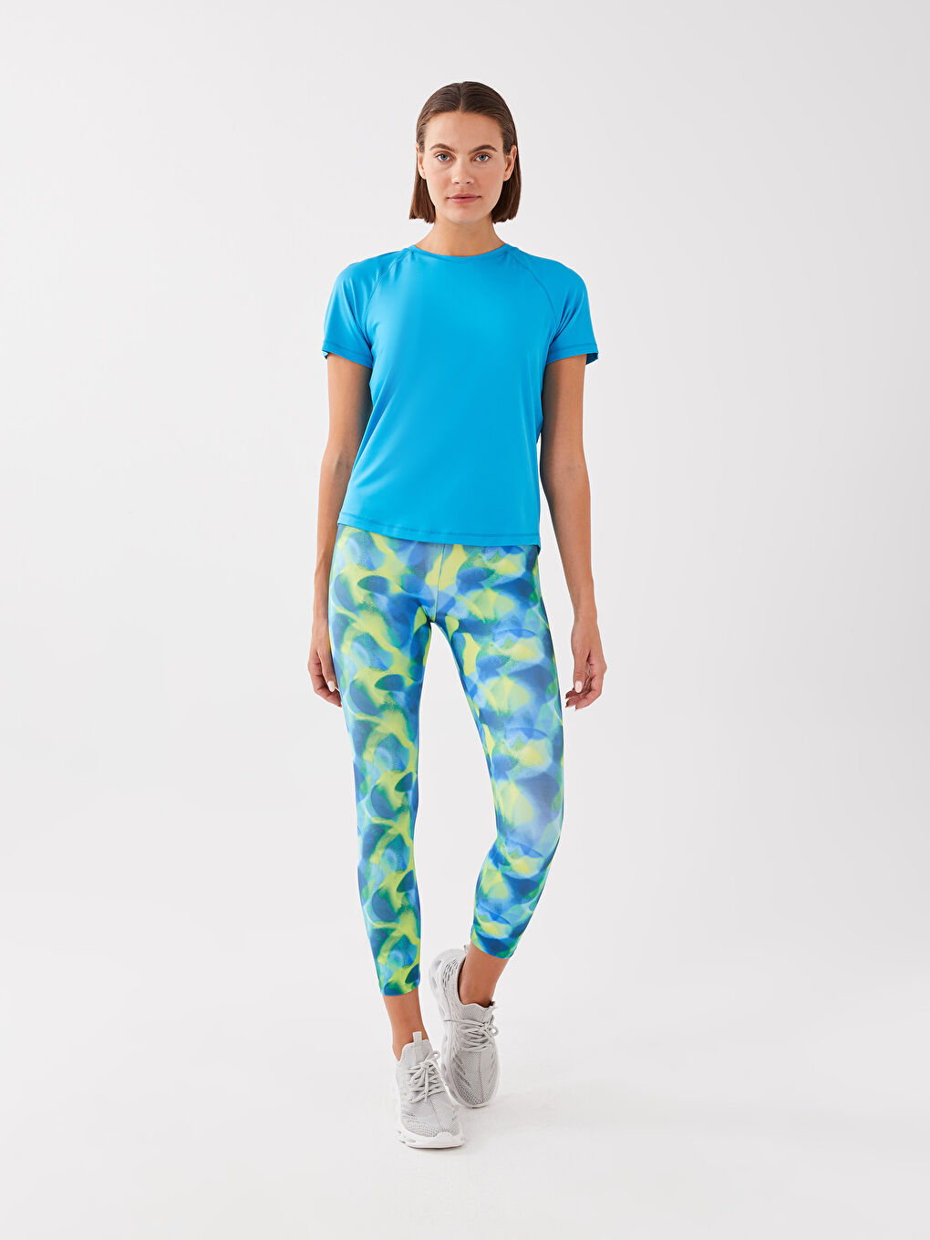 Elastic Waist Patterned Women's Sports Tights -S3AJ83Z8-LRR