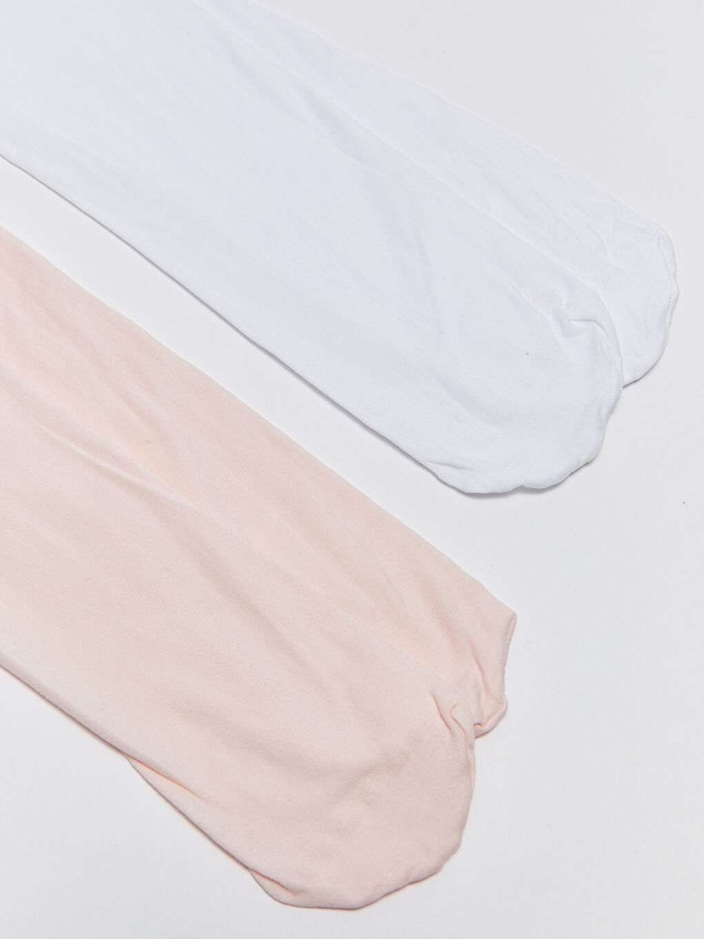 Beyaz Basic Kız Bebek Külotlu Çorap 2'li-1