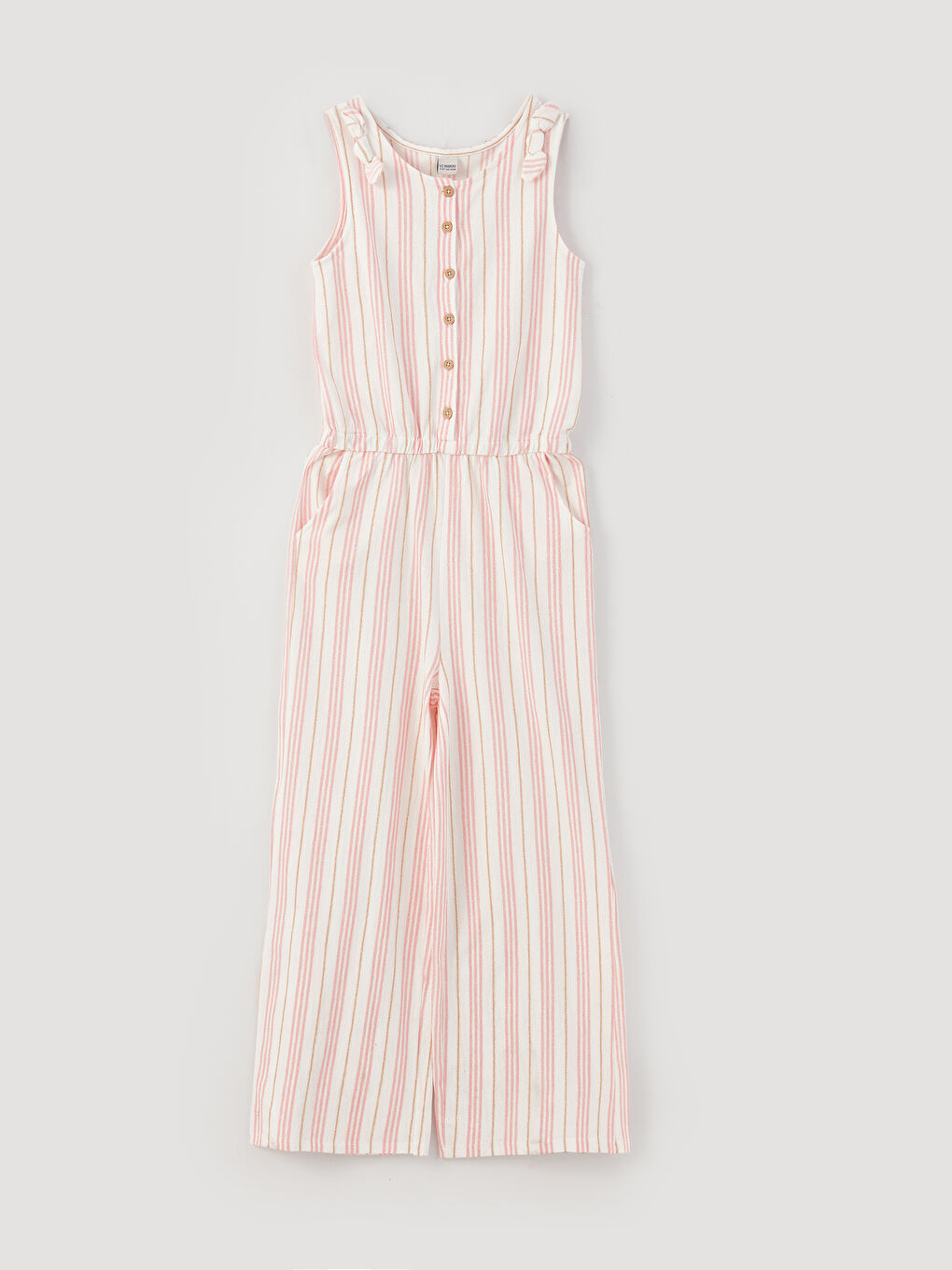 Crew Neck Striped Girl Overalls -S3AK19Z4-LFC
