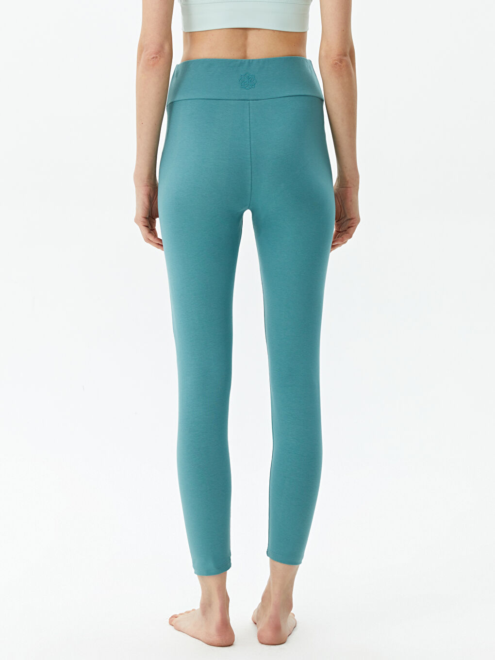 Women's Elasticated Waist Plain Sports Leggings-4