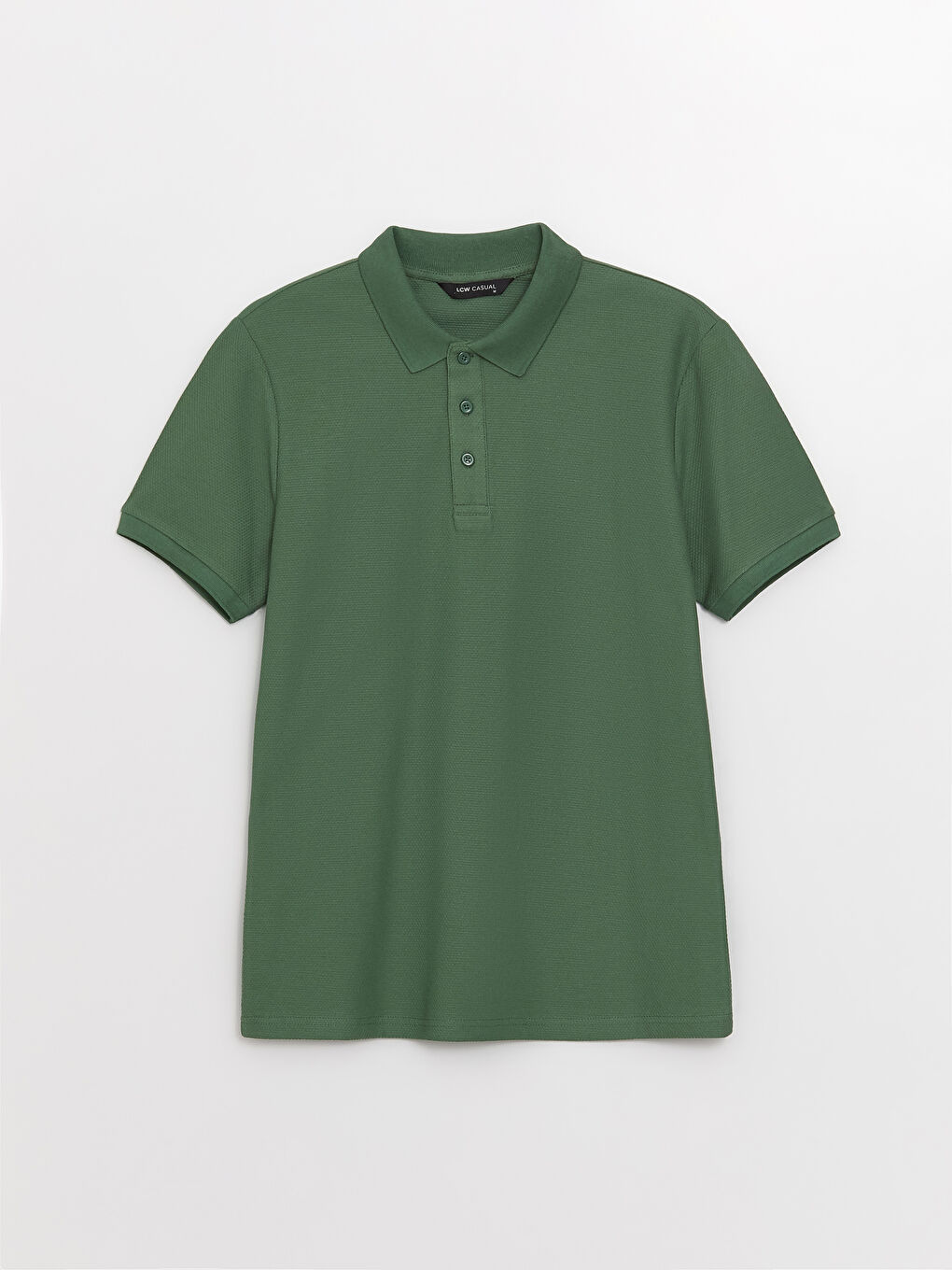 Yeşil Polo Yaka Kısa Kollu Erkek Tişört-5
