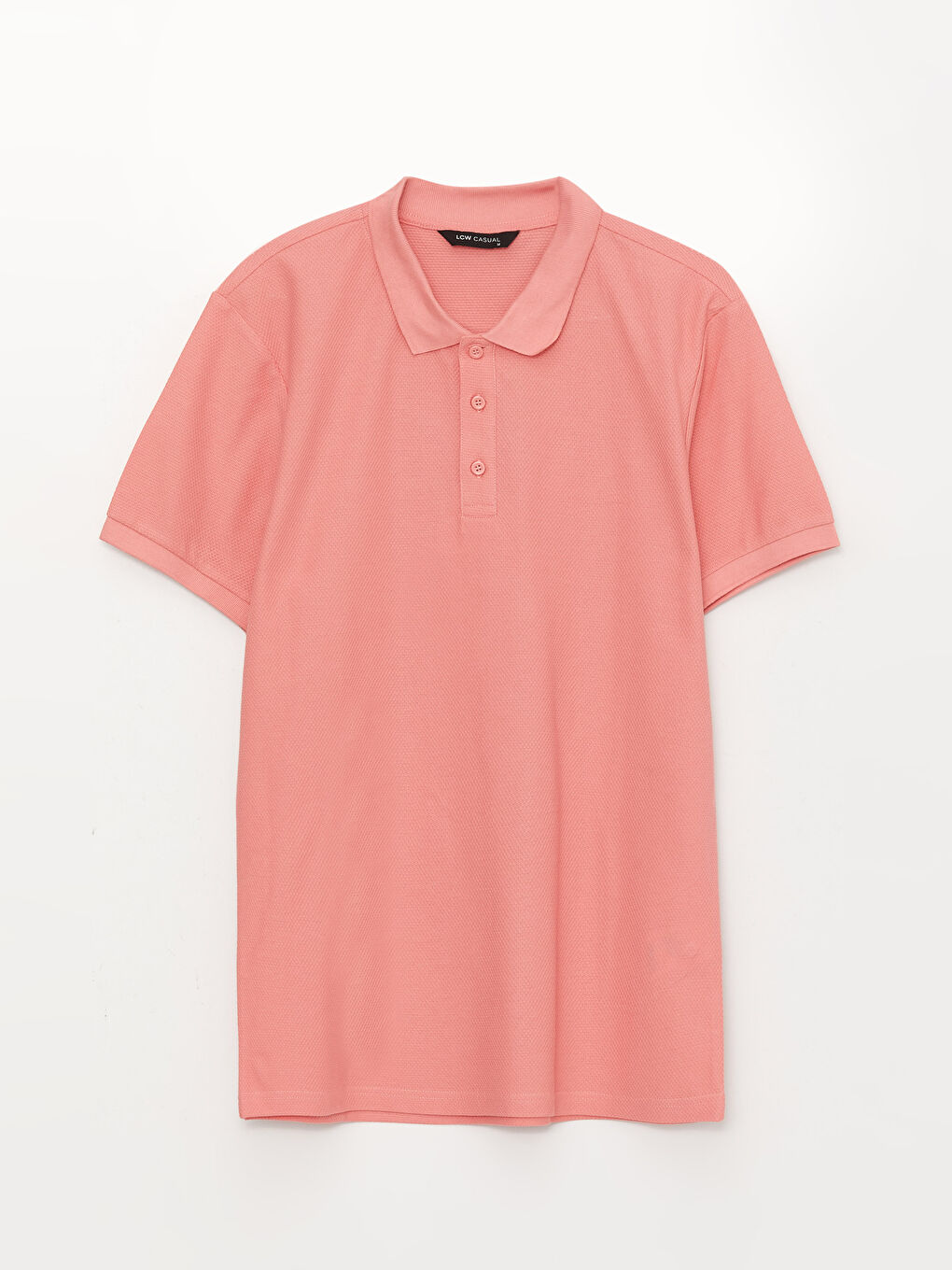 Pembe Polo Yaka Kısa Kollu Erkek Tişört-5