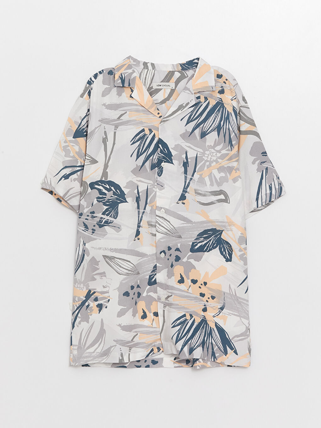 Muška košulja od viskoze sa uzorkom, kratkih rukava i standardnog kroja-5