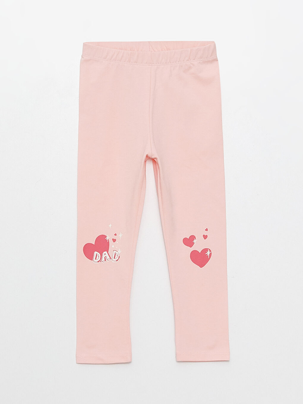 Pembe Beli Lastikli Baskılı Kız Bebek Tayt