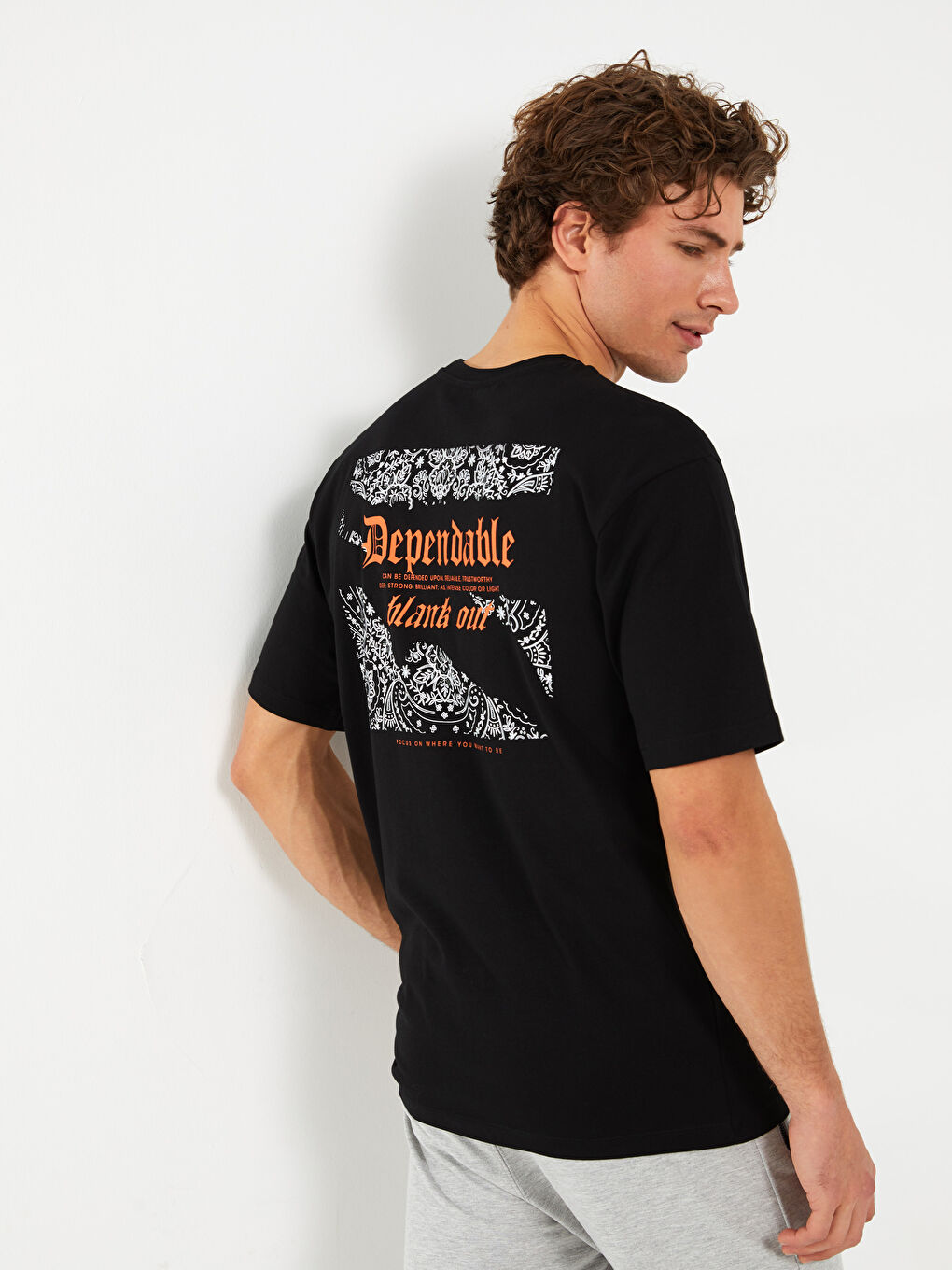 Футболка Мужская с Круглым Вырезом, Коротким Рукавом, С Принтом, Из Гребенного Хлопка