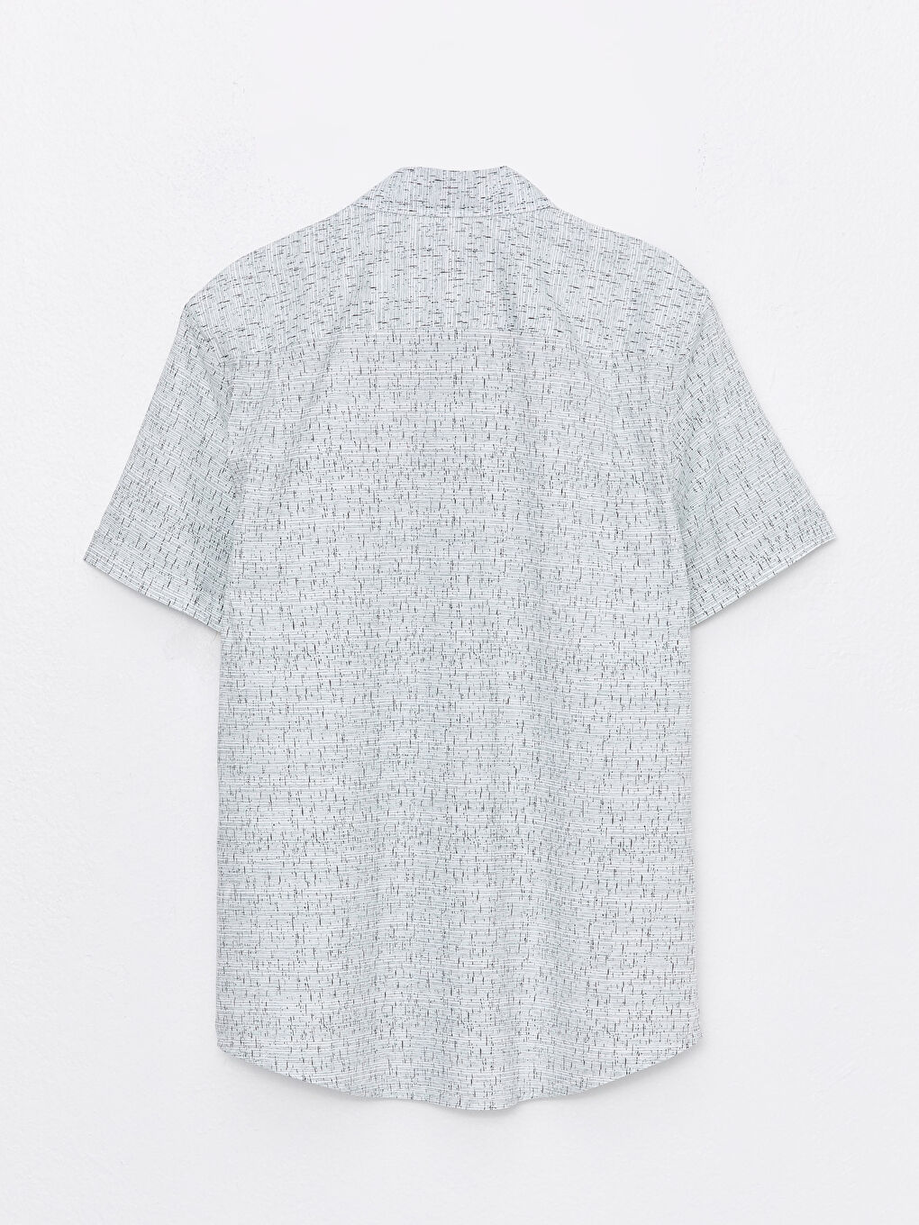 قميص بوبلين منقوش كم قصير بقصة عادية للرجال-6