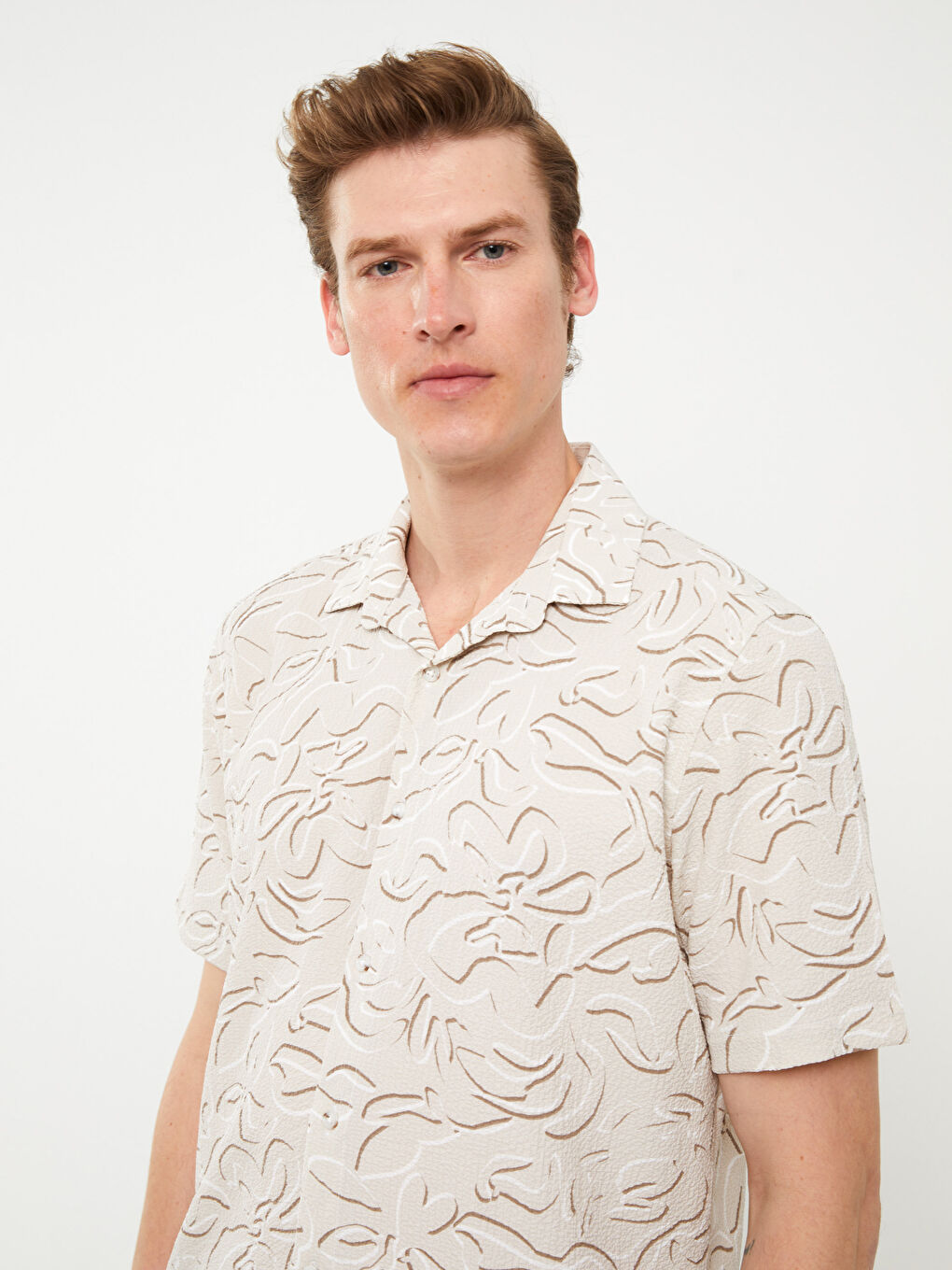 LCW Vision Regular Fit Short Sleeve Patterned Men's Shirt -S3AK72Z8-SZV