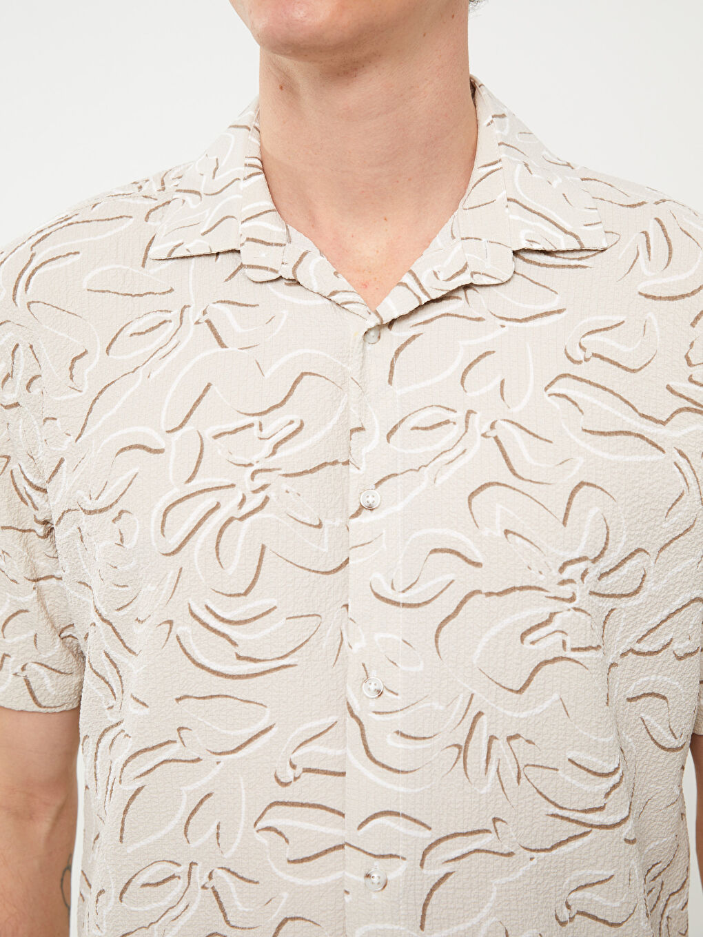 LCW Vision Regular Fit Short Sleeve Patterned Men's Shirt -S3AK72Z8-SZV