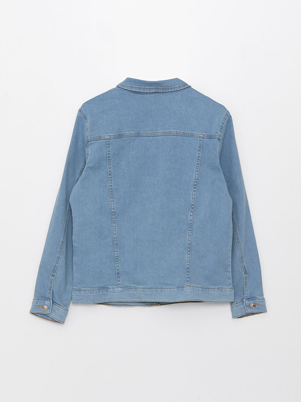 İndigo Gömlek Yaka Kadın Jean Ceket-6