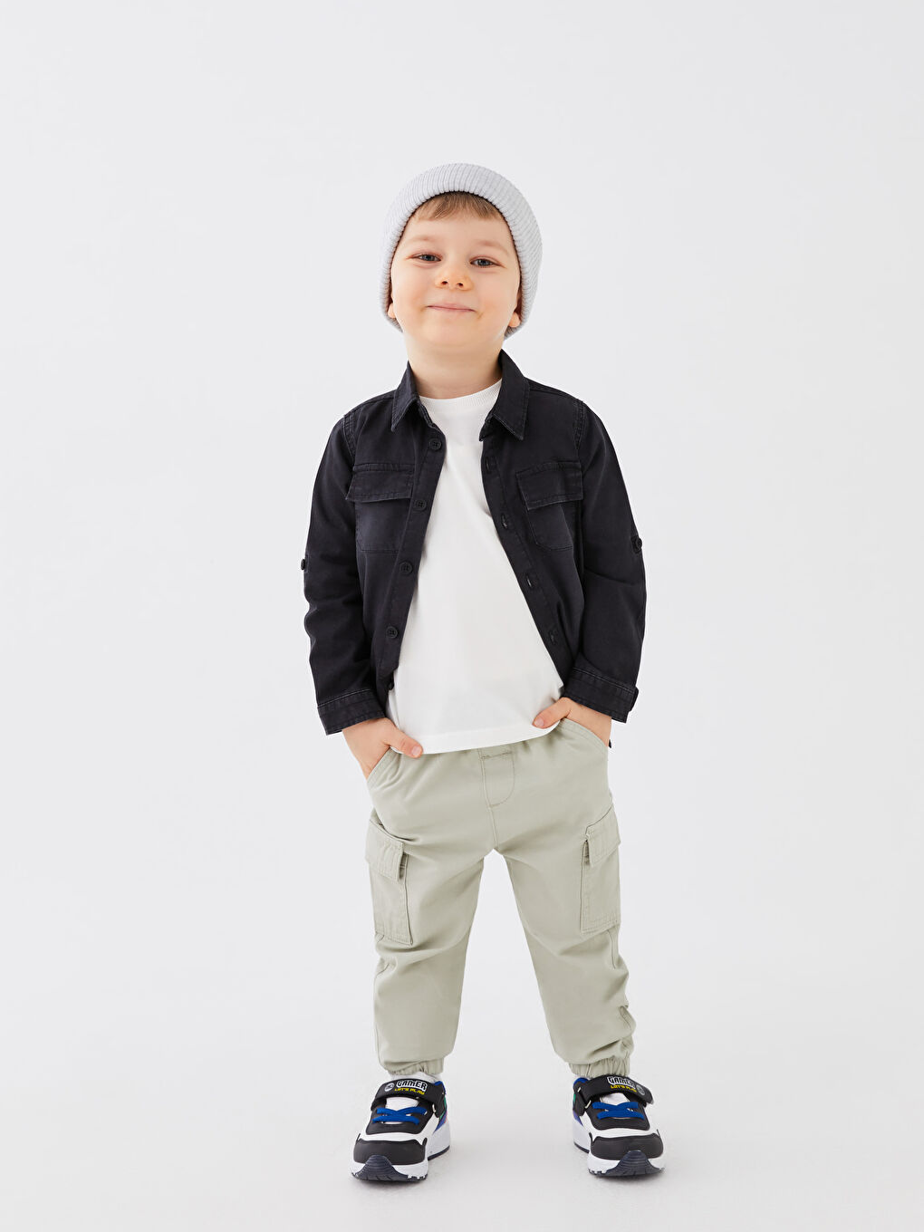 Elasticated Waist Basic Baby Boys' Trousers-1