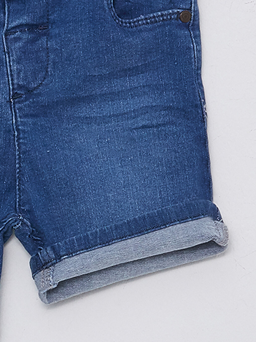 Elasticated Waist Basic Baby Boys' Denim Shorts-2